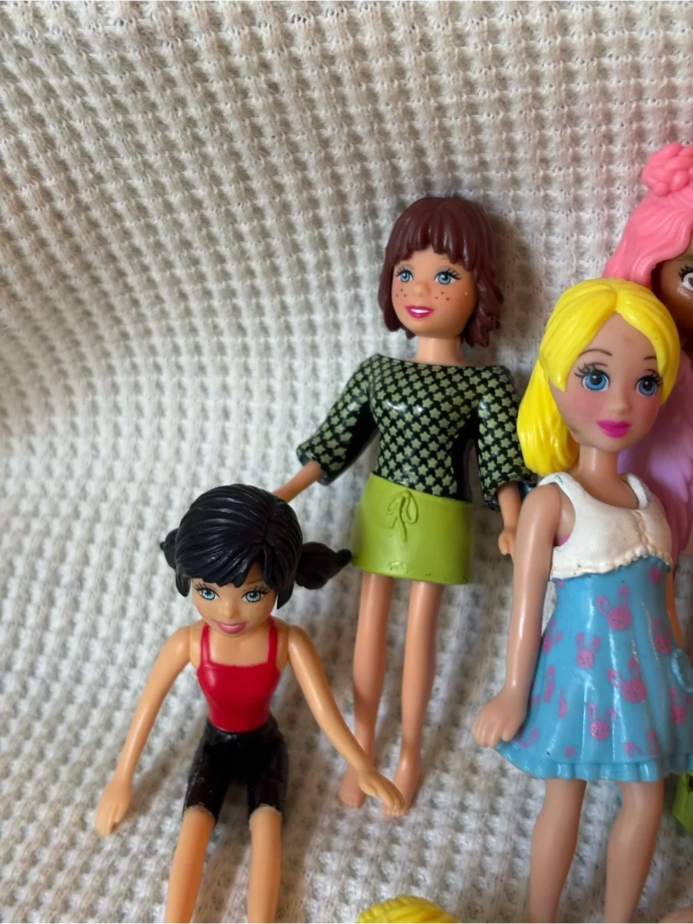 Polly pocket dolls & clothes mini doll lot of 13